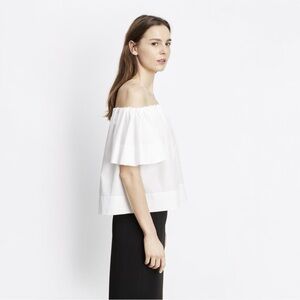 VINCE White Off the Shoulder Blouse